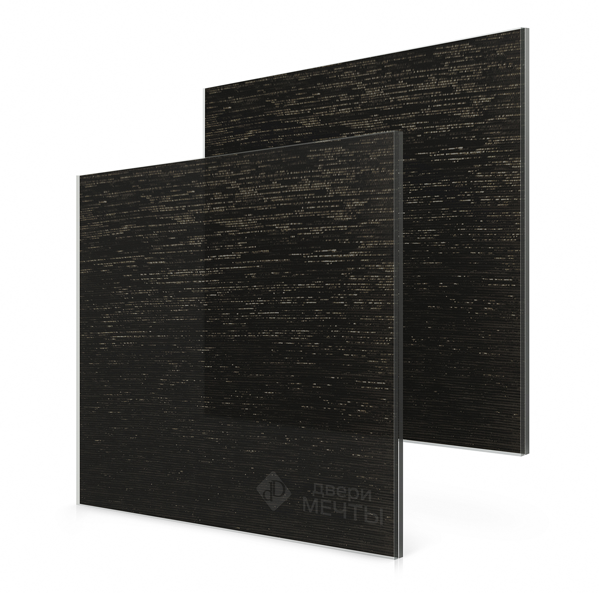 Ткань чёрная + бронза прозрачное