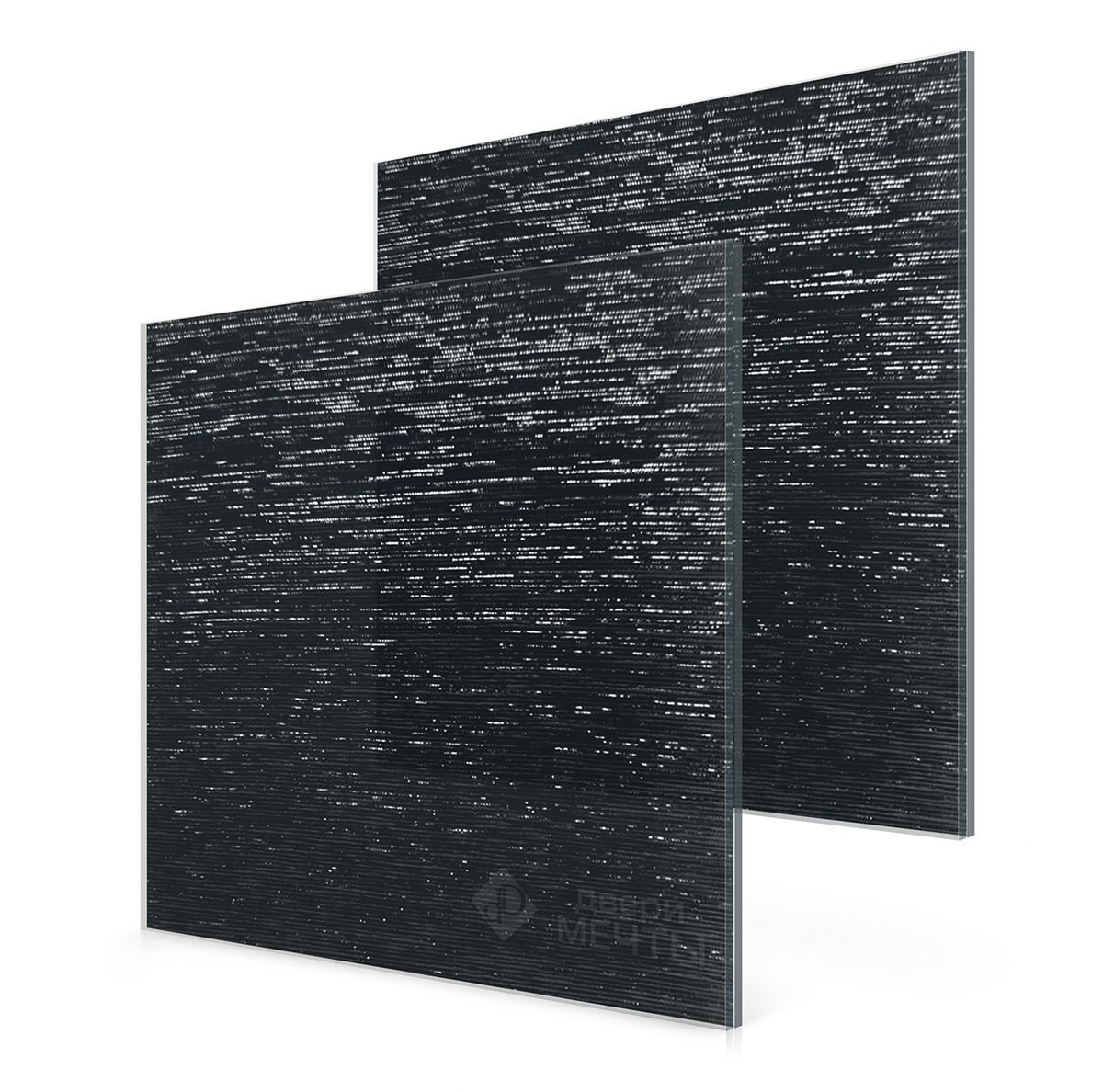 Ткань чёрная + стекло прозрачное