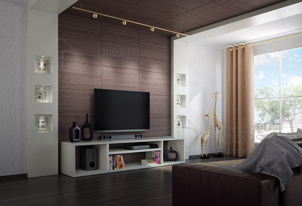 Интерьер с панелью 3D 2